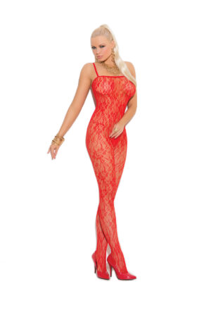 EM1610 rose lace bodystocking lingerie with open crotch, elegant and sensual design