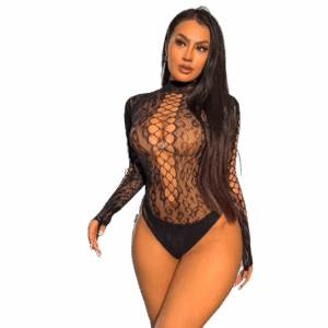 Leopard fishnet bodysuit lingerie one piece